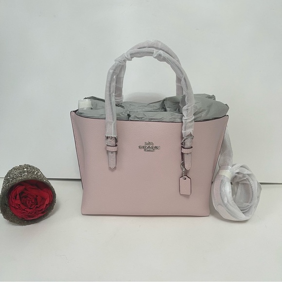 Coach Mollie Tote 25 In Ice Pink & Silver - New With Tag- Reemoly - Picture 9 of 16